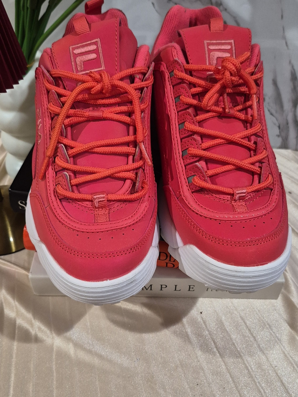 Fila Womens Red Platform Sneakers